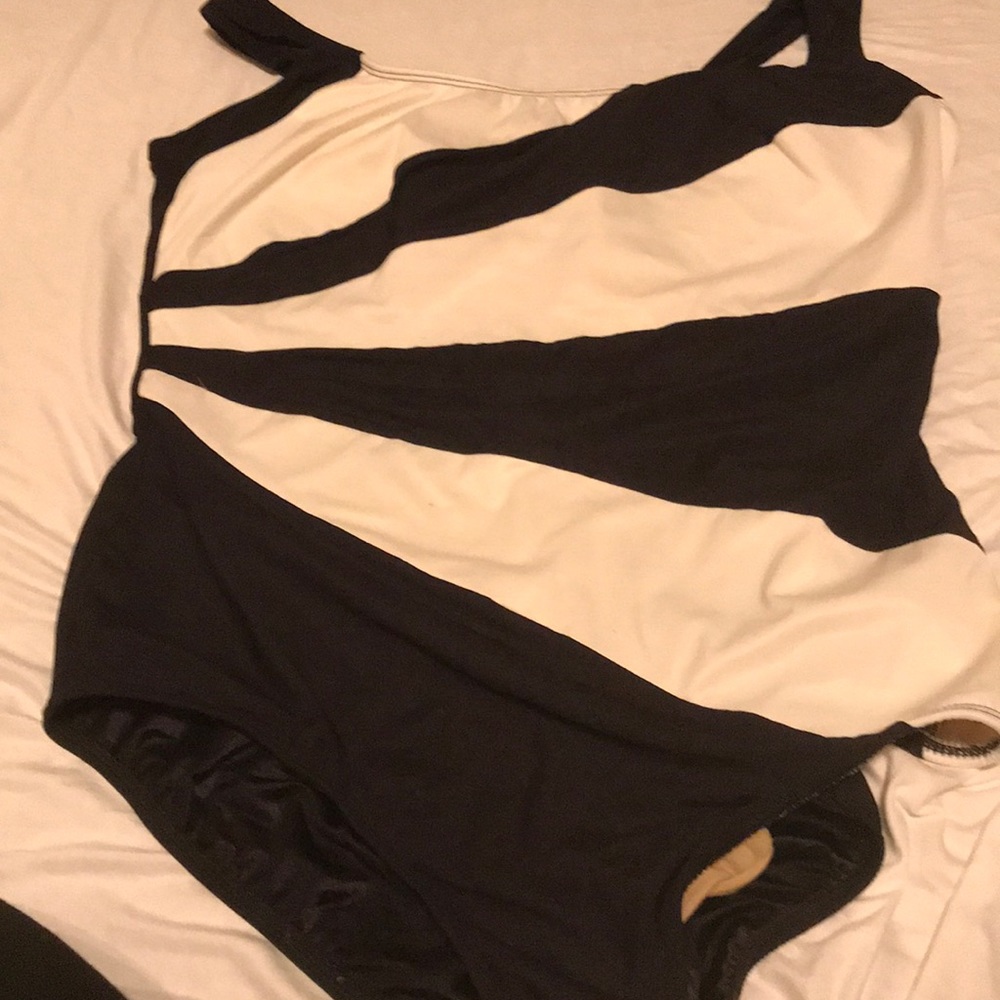 Longitude Women’s black and white swim suit.